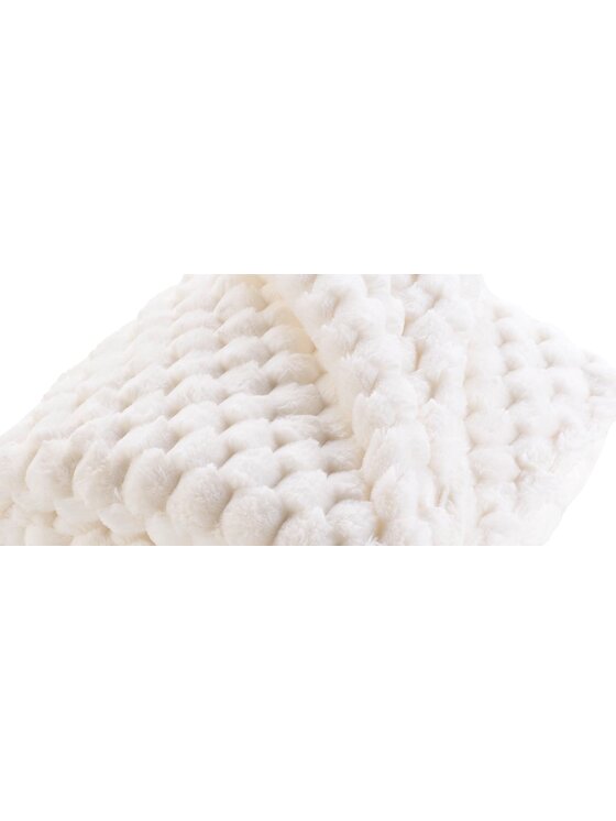MIAhome MIAhome Koc pikowany z pluszowego materiału, Frosty, 180x220 cm Écru