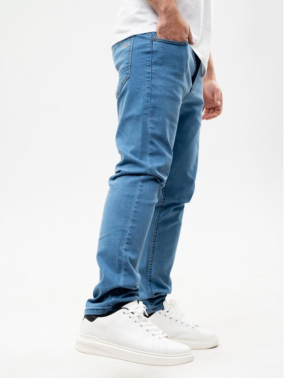 Urban City Urban City Jeansy Spodnie Jeansowe Męskie Jasne Niebieskie UrbanCity Pocket Logo 38 Niebieski Regular Fit