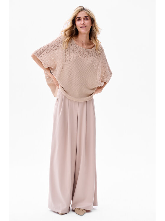 blue shadow blue shadow Spodnie damskie Vida Beżowy Regular Fit