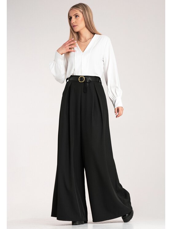FIGL FIGL Pantaloni di tessuto M1134 Nero Palazzo Fit