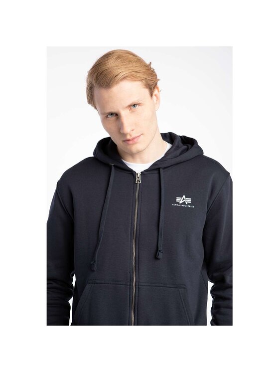 Alpha Industries Alpha Industries Bluza Basic Zip Hoody SL Czarny Classic Fit