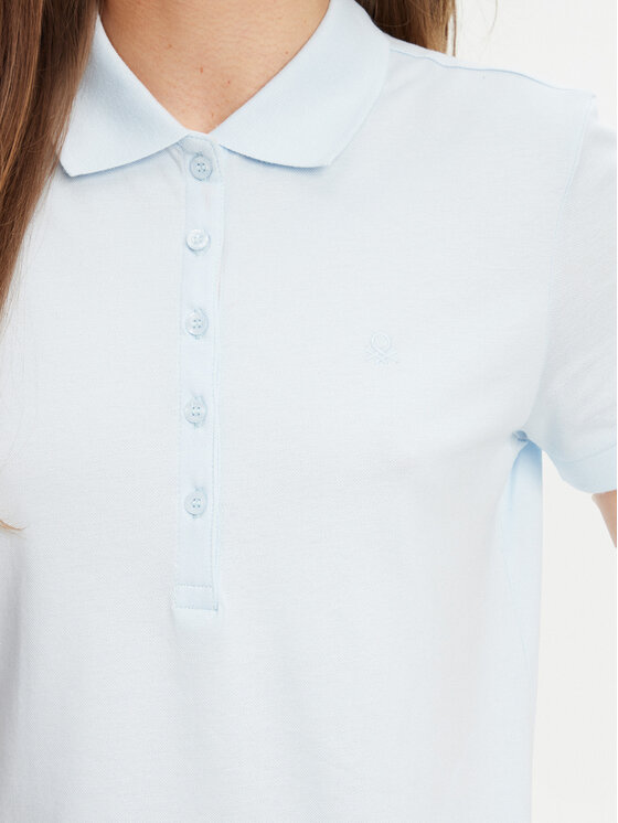 United Colors Of Benetton United Colors Of Benetton Polokošile 3TQJD300W Světle modrá Slim Fit