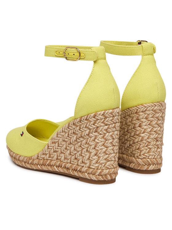 Tommy Hilfiger Tommy Hilfiger Espadrilles Flag High Wedge Espad Closed Toe FW0FW09225 Sárga