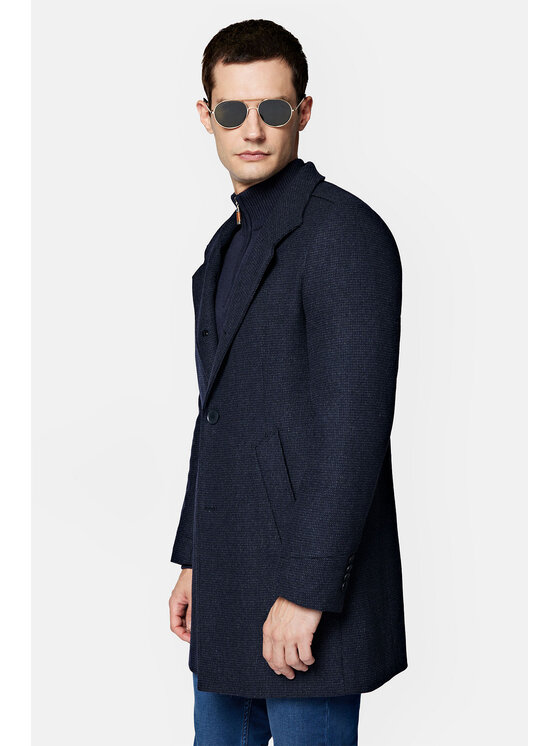 Lancerto Lancerto Płaszcz wełniany Brekstad PC073223000012 Granatowy Regular Fit