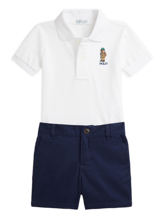 Polo Ralph Lauren Polo Ralph Lauren Komplektas: polo marškinėliai, džemperis ir šortai 320967020002 Tamsiai mėlyna Regular Fit