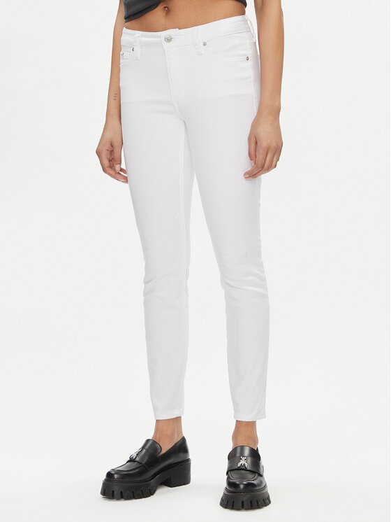 Calvin Klein Jeans Traperice J20J222778 Bijela Skinny Fit