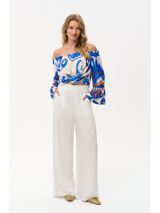 blue shadow blue shadow Bluzka Alvoria Niebieski Regular Fit