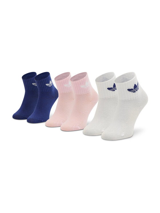 Set de 3 perechi de șosete lungi pentru copii adidas Ankle HC9596 White/True Pink/Legacy Indigo