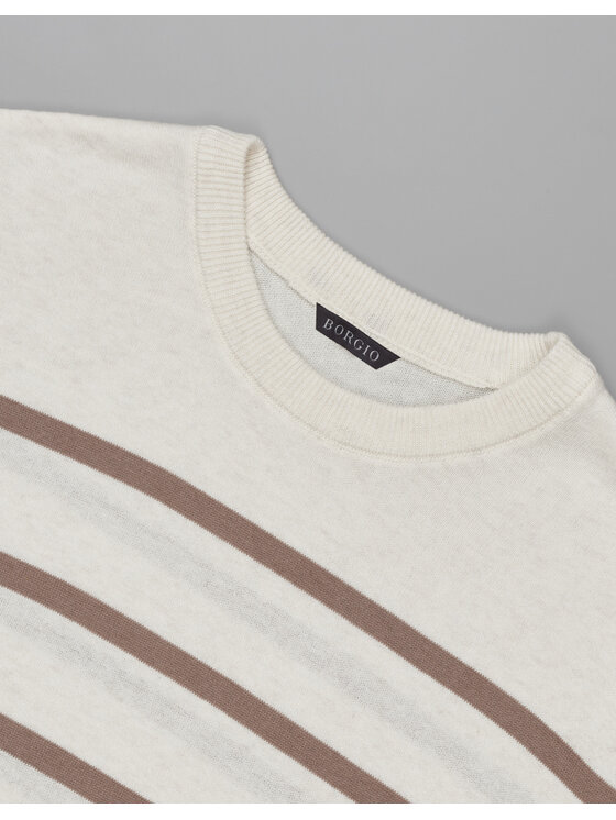 Borgio Borgio T-Shirt positano Biały Classic Fit