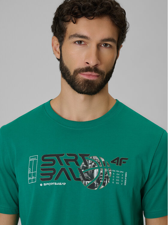 4F 4F T-Shirt ESSENTIAL 2 Zielony Regular Fit
