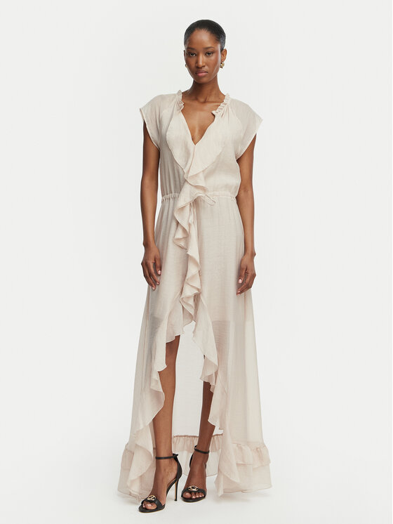 Guess Guess Rochie cocktail W6GK87 W2111 Bej deschis Regular Fit