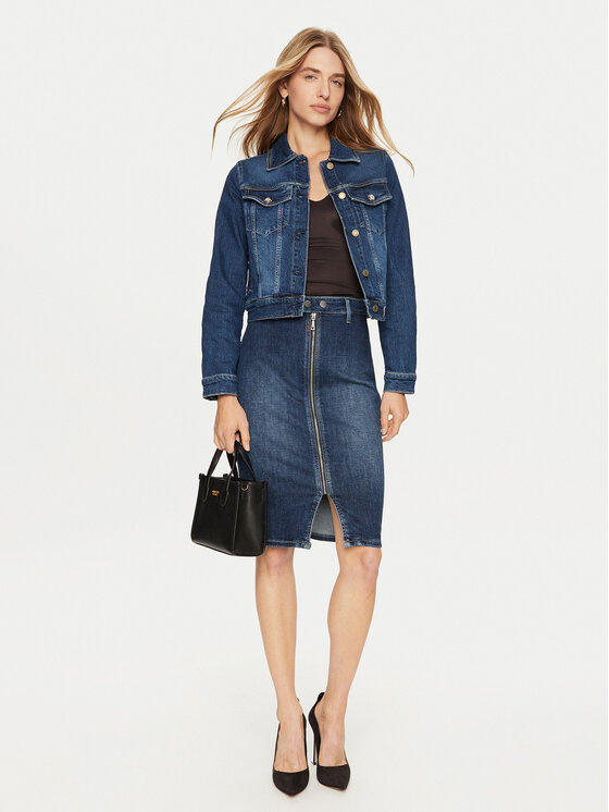 Guess Guess Teksajakk W4YN01 D5DD4 Sinine Regular Fit