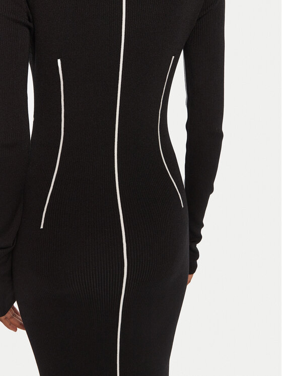 Patrizia Pepe Patrizia Pepe Trikotāžas kleita 8A1522 K265 FG09 Melns Regular Fit