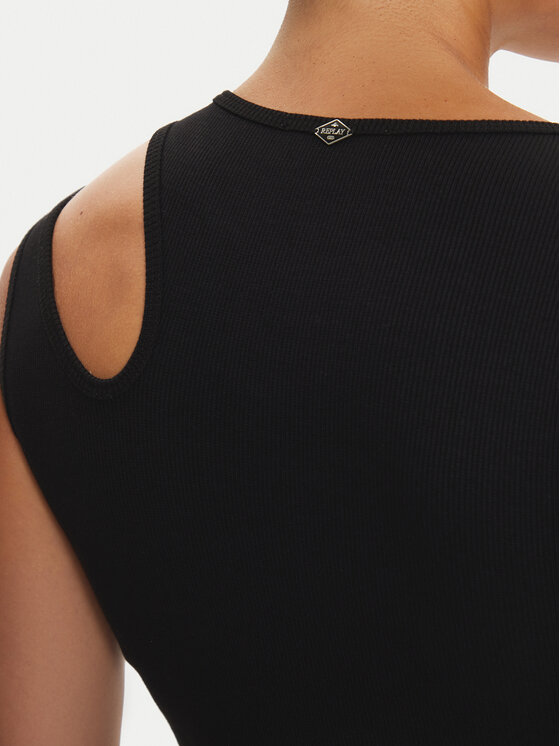REPLAY Replay Blúz W3142 .000.23747 Fekete Slim Fit