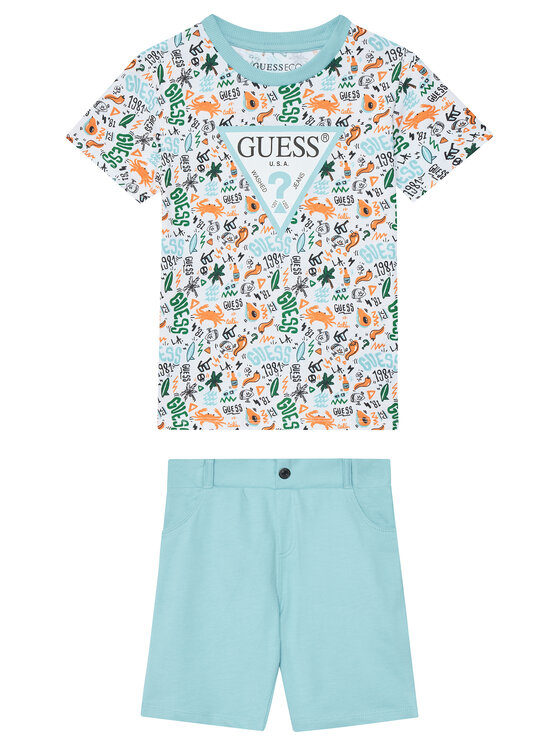 Guess Guess Sada tričko a sportovní šortky N6GG00 K8HM4 Modrá Regular Fit