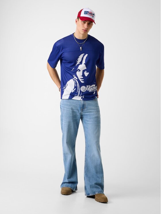 Guess Jeans Guess Jeans T-Shirt 182493 Modrá Classic Fit