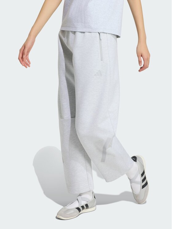 adidas adidas Spodnie materiałowe Z.N.E. OPEN HEMZ.N.E. OPEN HEM Szary Loose Fit