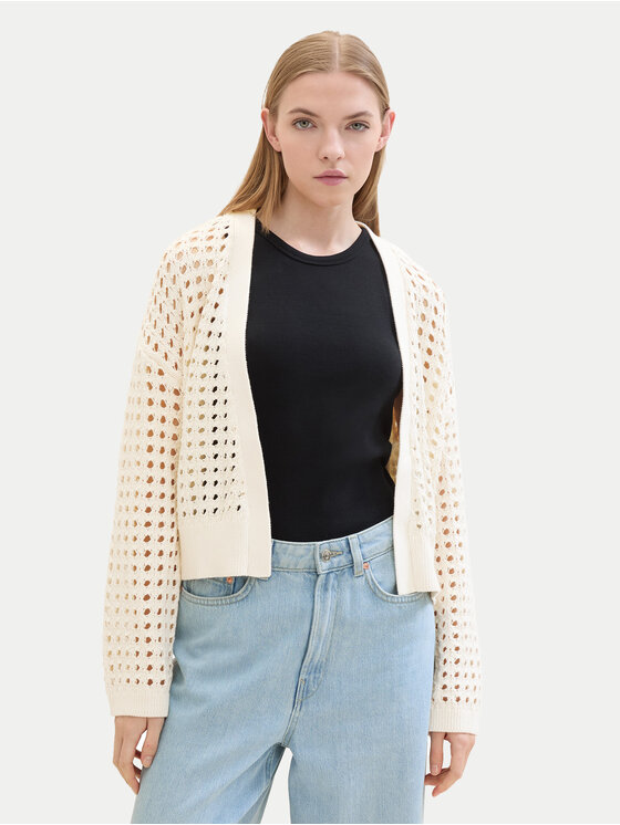 Tom Tailor Denim Tom Tailor Denim Кардиган 1040756 Бежов Relaxed Fit