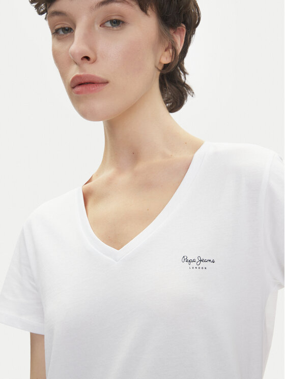 Pepe Jeans Pepe Jeans T-Shirt Macy PL506051 Biały Regular Fit