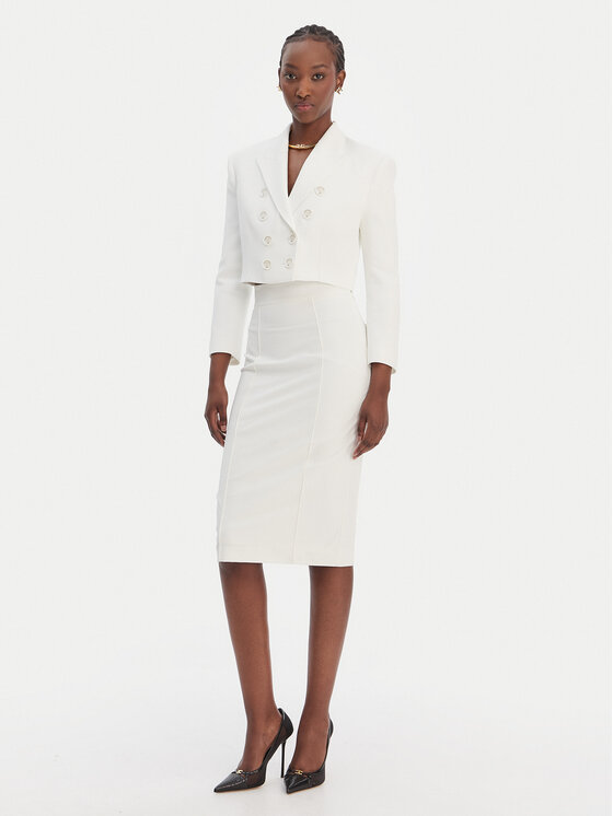 Elisabetta Franchi Elisabetta Franchi Tiesus sijonas GO-159-61E2-V360 Écru Regular Fit