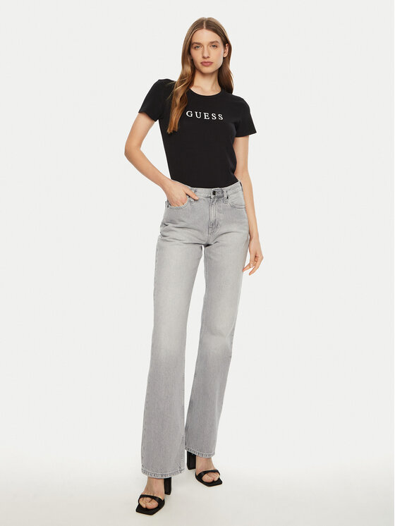 Guess Guess Marškinėliai O5RI01 KBBU1 Juoda Slim Fit