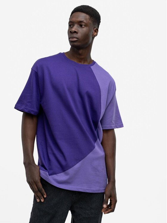 Good Luck Good Luck T-Shirt Koszulka Męska Z Krótkim Rękawem Oversize Fioletowa / Jasna Fioletowa GOOD LUCK Loopy M Fioletowy Regular Fit