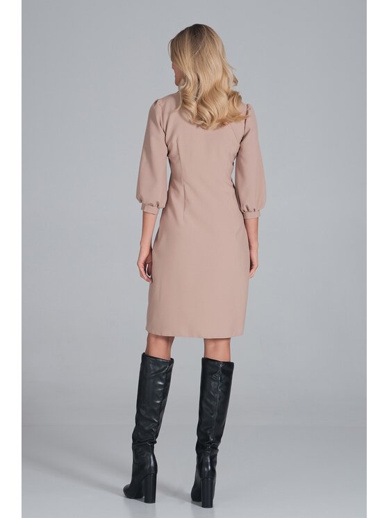 FIGL FIGL Sukienka M849 Beżowy Regular Fit
