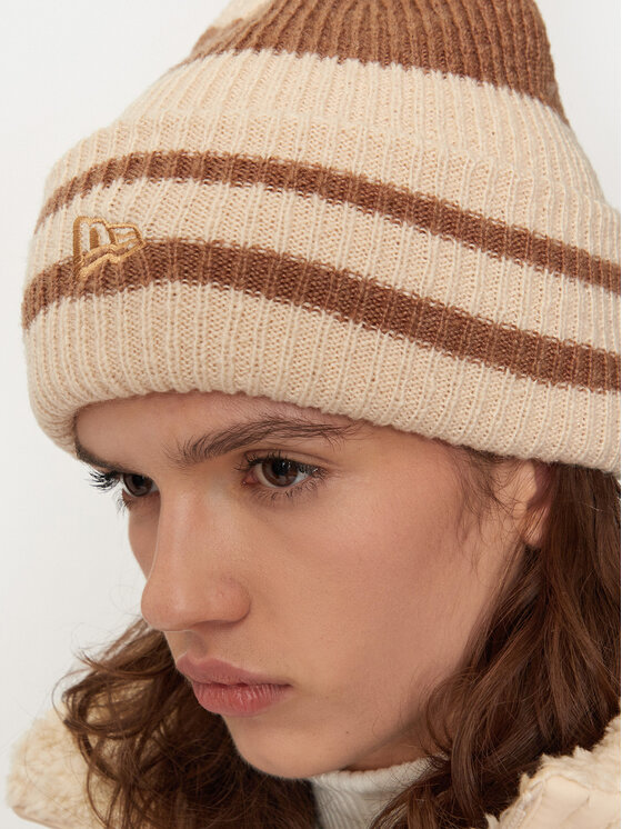 New Era New Era Czapka Stripe Cuff Knit Beanie 60580764 Beżowy