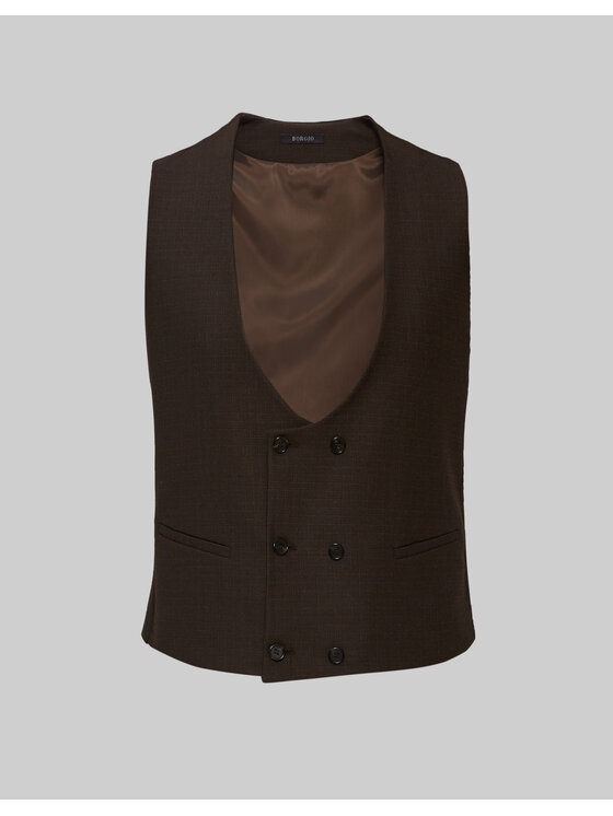 Borgio Borgio Kamizelka erbezzo Brązowy Slim Fit