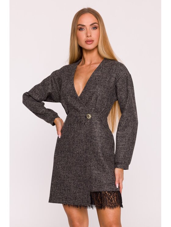 Made of Emotion Made of Emotion Sukienka wieczorowa M871 Czarny Modern Slim Fit