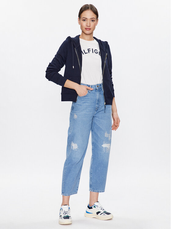 Tommy Hilfiger Tommy Hilfiger Pulóver 1985 WW0WW39189 Sötétkék Regular Fit