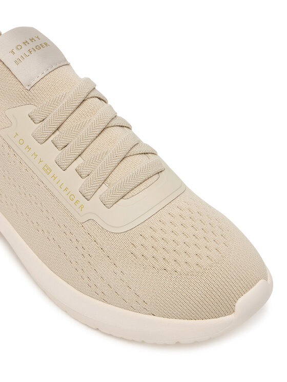 Tommy Hilfiger Tommy Hilfiger Sportcipők Th Knit Extralight Runner FW0FW09112 Bézs