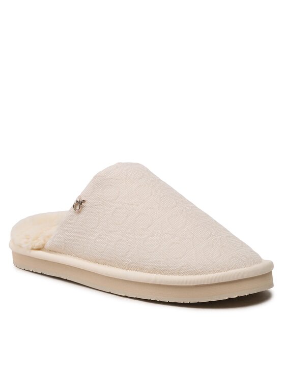 Kapcie Calvin Klein, Rozmiar 36, Beżowe, Slipper Flatform Mule W/Hdw-Jq HW0HW01281
