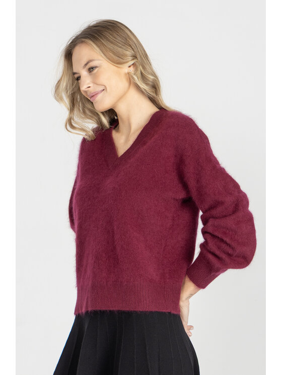 Deni Cler Milano Deni Cler Milano Sweter T-DC-S451-E5-90-39-1 Bordowy Regular Fit