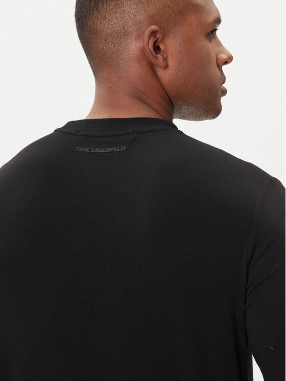 KARL LAGERFELD KARL LAGERFELD Тениска с дълъг ръкав 755052 554235 Черен Regular Fit