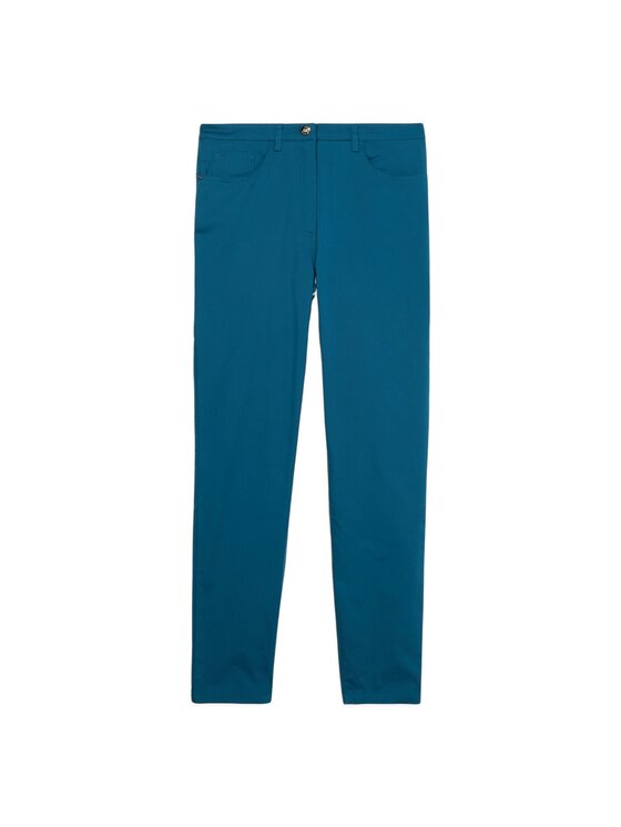 Oltre Oltre Pantaloni di tessuto P710R008476N024 Turchese Slim Fit