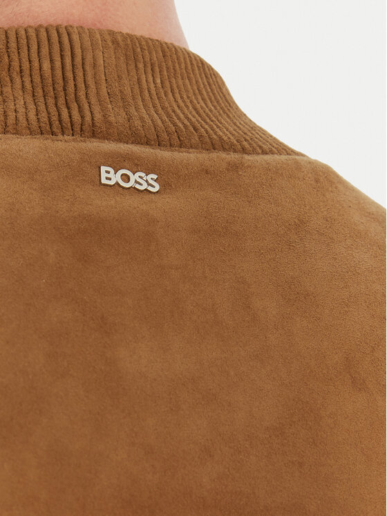 BOSS BOSS Usnjena jakna H-Muller 50543213 Rjava Regular Fit