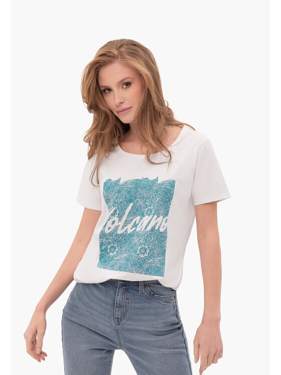 Volcano Volcano T-Shirt T-PEPI Biały Regular Fit