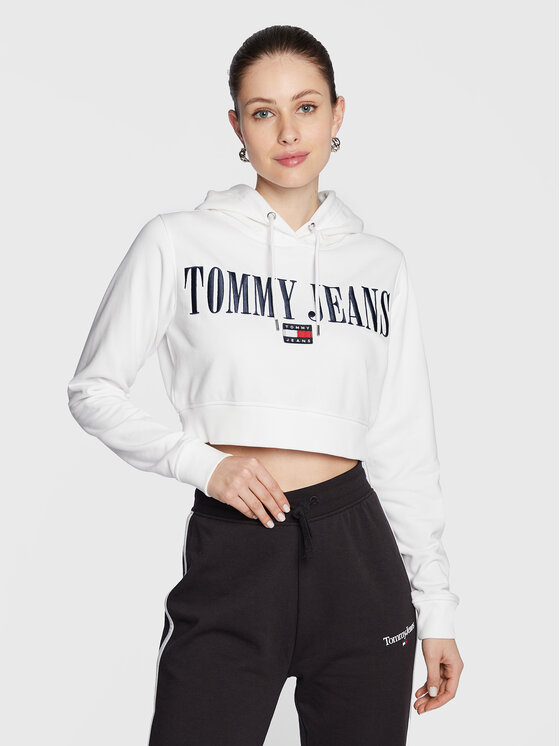 Tommy Jeans Tommy Jeans Felpa Archive DW0DW14927 Bianco Cropped Fit