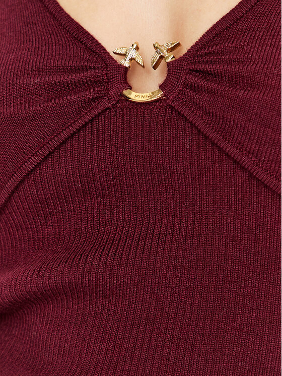 PINKO Pinko Sweter Giraffa 101846 A15S Bordowy Regular Fit