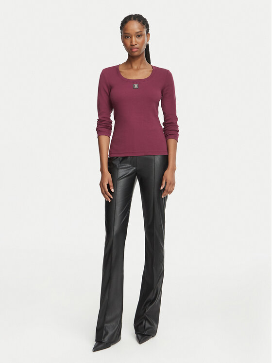 Fracomina Fracomina Särkpluus FP26WT3034J40101 Bordoopunane Slim Fit