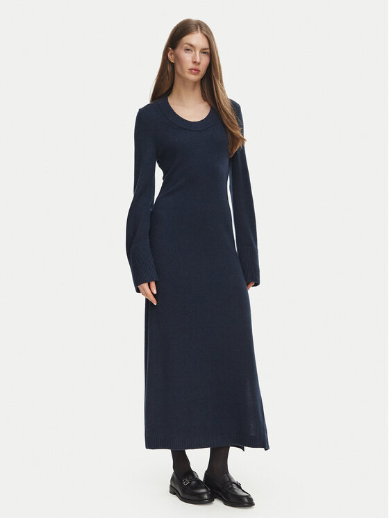 Tommy Hilfiger Tommy Hilfiger Strickkleid Scoop WW0WW52306 Dunkelblau Regular Fit