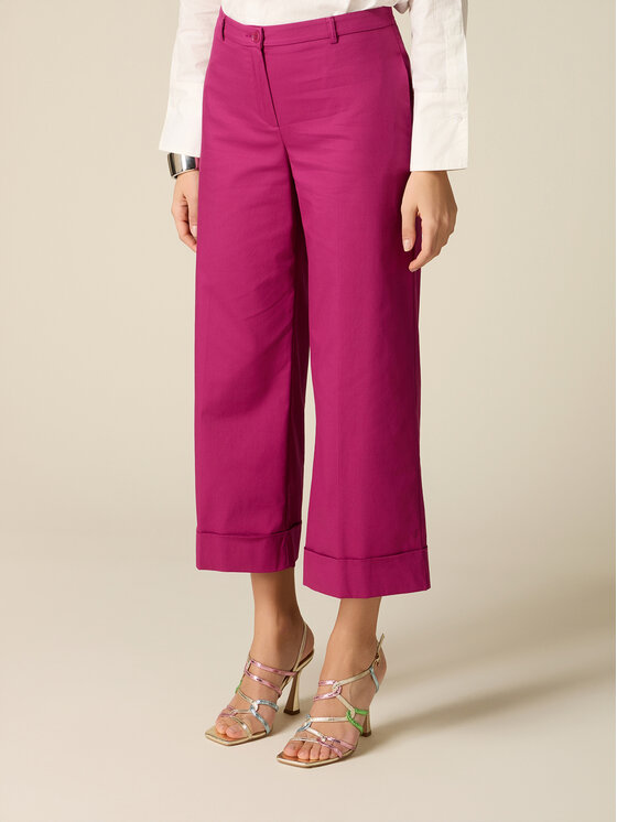 Oltre Oltre Spodnie materiałowe P02BR009295N019 Fioletowy Baggy Fit
