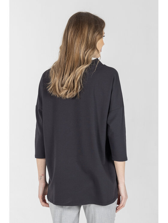 Deni Cler Milano Deni Cler Milano Bluza T-DC-W008-F2-10-90-1 Czarny Loose Fit