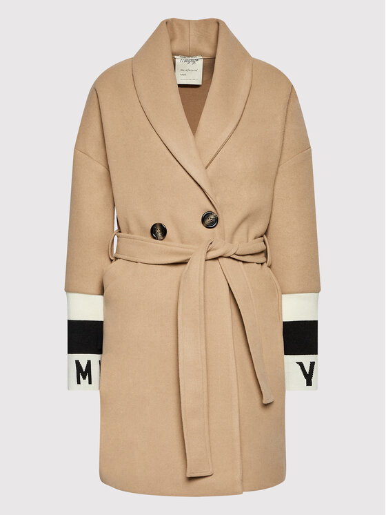 Maryley Maryley Демісезонний плащ 22IB105 Коричневий Regular Fit