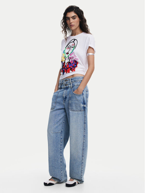Desigual Desigual Tričko Misuri 25SWTKA9 Biela Regular Fit