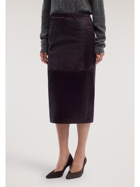 Trussardi Trussardi Spódnica skórzana 1301A000689N0C9 Bordowy Regular Fit