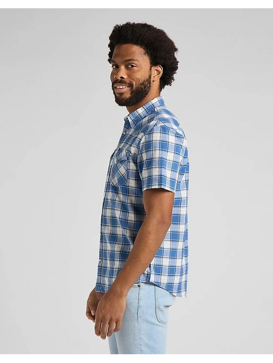 Lee Lee Camicia SS WESTERN SHIRT Blu Slim Fit