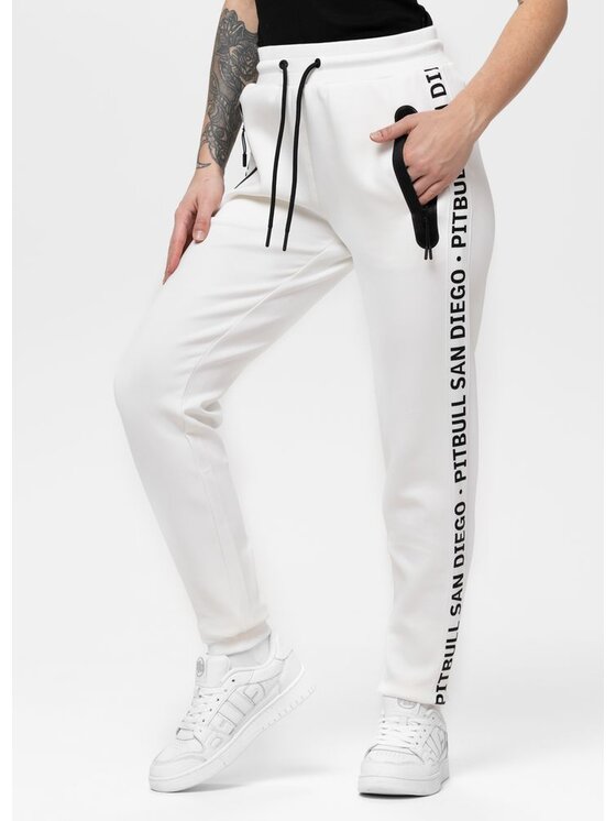 PITBULL Damskie Spodnie dresowe, rozmiar XL, Białe, TAPE EXPLORY