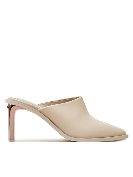 Şlapi Calvin Klein Heel Mule Pump 70 LTH HW0HW02091 Écru